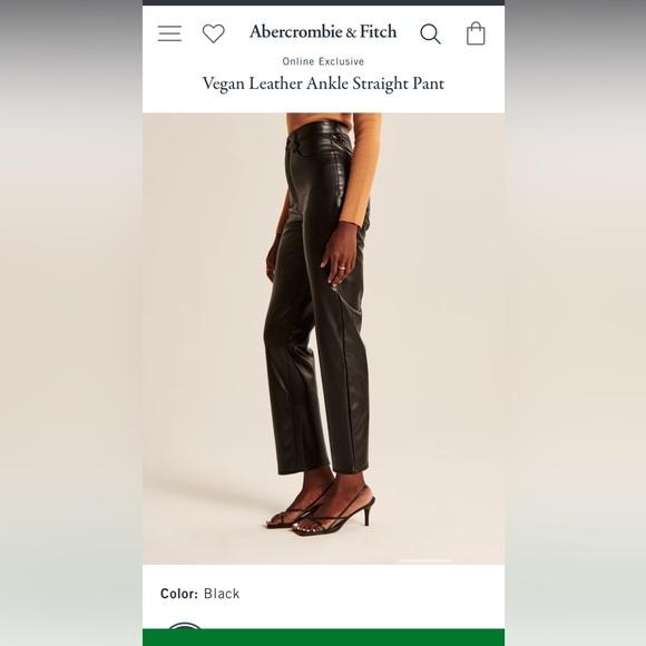 ⭐️NWOT⭐️ ABERCROMBIE & FITCH Vegan Leather pants (Black) - Picture 4 of 11